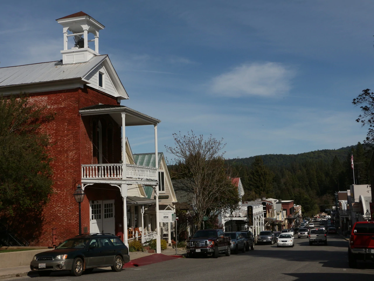 Broad Street in Nevada City, California.